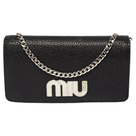 miu miu logo wallet on chain|Miu Miu Black Leather Logo Flap Wallet on Chain .